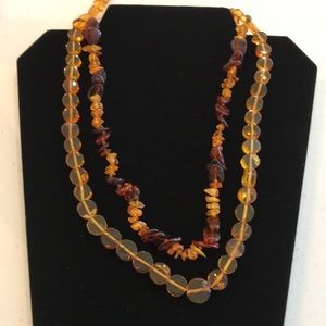 2 Amber 20” necklaces